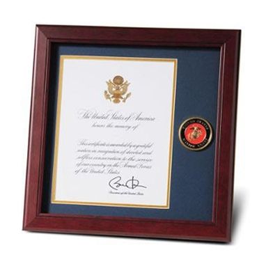Custom Made U.S. Marine Corps Medallion Presidential Memorial Frame