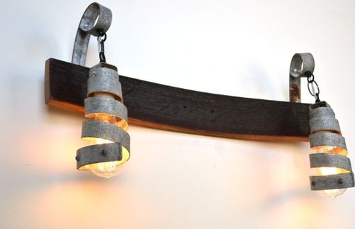 Custom Made Barrel Ring Vanity Light - Elan - Made From Retired California Wine Barrel Rings