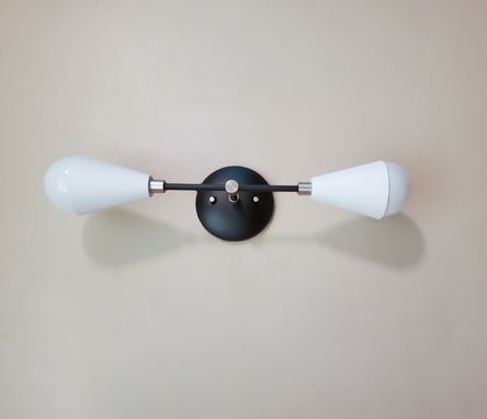 Custom Made Modern Wall Sconce - Mid Century Light - Black White Nickel Linear Vanity Light - Modern Bathroom