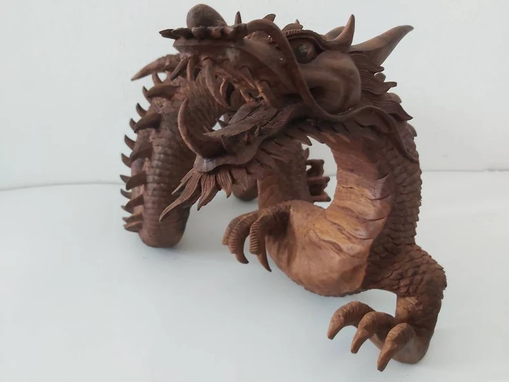 Custom Made Wooden Dragon Handmade Dragon, Dragon Sculpture Wood Carving