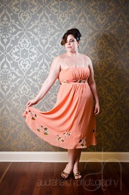 Custom Made Daisy - Upcycled Orange Floral Prom Dress Or Alternative Wedding Dress
