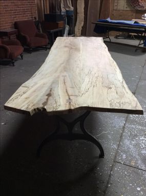 Custom Made Live Edge Dining Table, Local Spalted Hard Maple, 10 Fee Long, Ready To Ship
