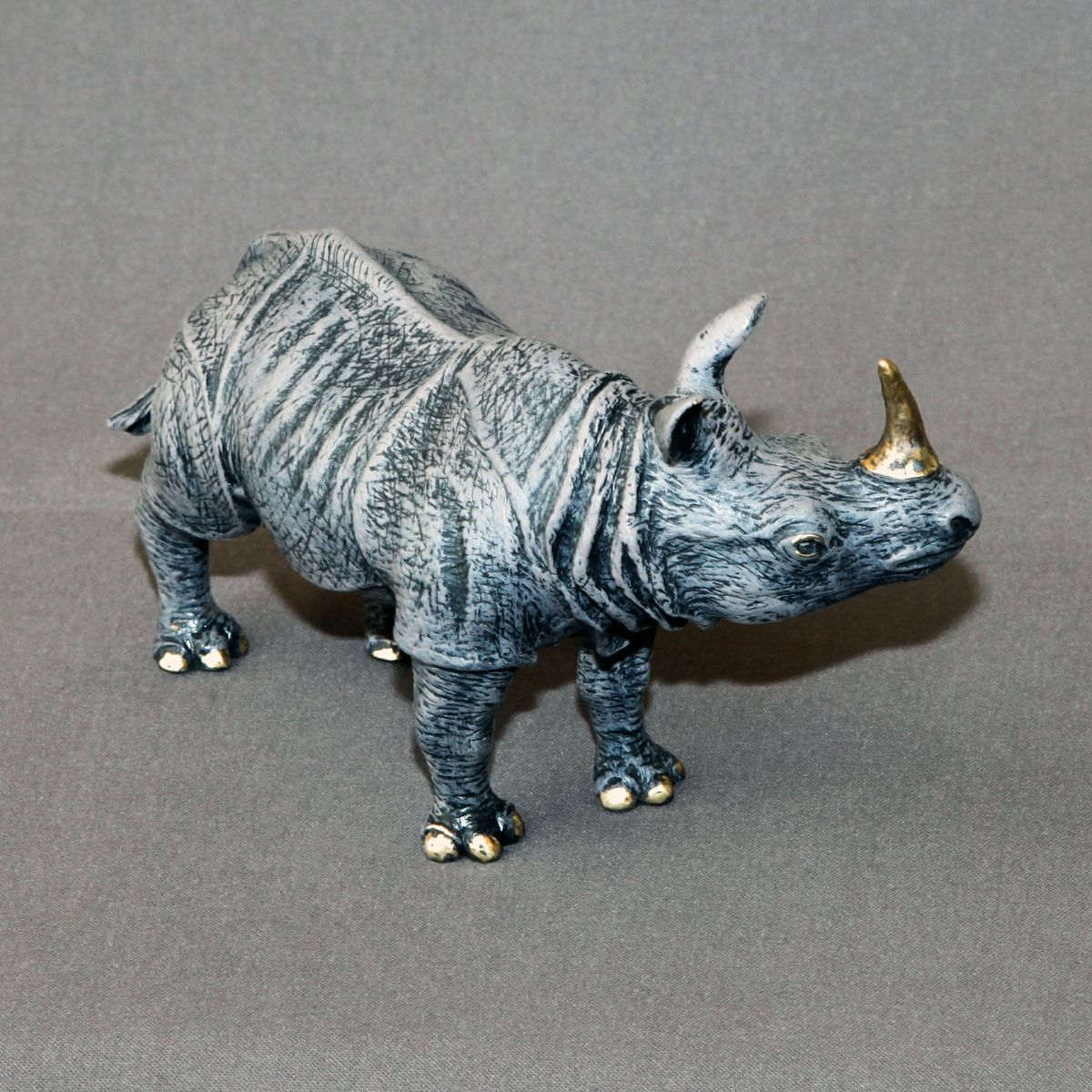 Buy Custom Bronze Rhinoceros "Rhinoceros Small" Rhino Figurine Statue