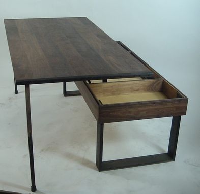 Custom Made Terry's Lift -Top, Pop-Up Walnut And Wenge Transformer Coffee Table