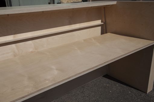 Custom Made Standard Birch Plywood Desk With Carved Logo