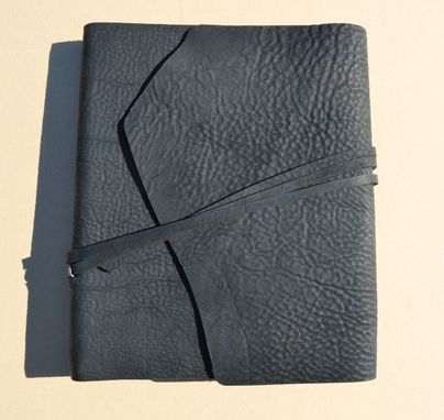 Custom Made Black Leather Journal Cookbook Lined Personal Diary Handmade Travel Notebook (596b)