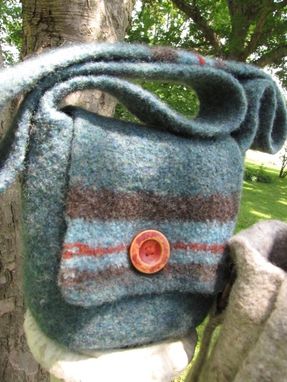 Custom Made Sea Level Handmade Knitted Felted Small Shoulder Bag
