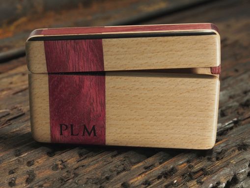 Custom Made Wood Wallet And Business Card Holder