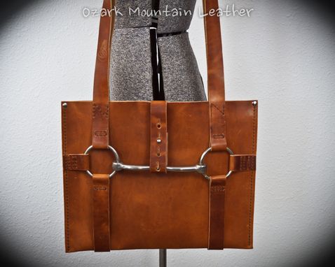 Custom Made Horween Leather Vintage Horse Bit Tote Bag