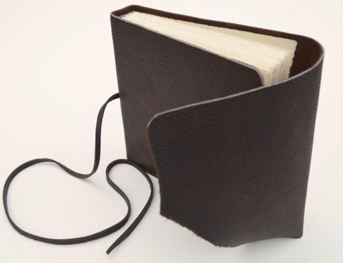 Custom Made Dark Brown Bull Hide Leather Bound Cowboy Journal Diary