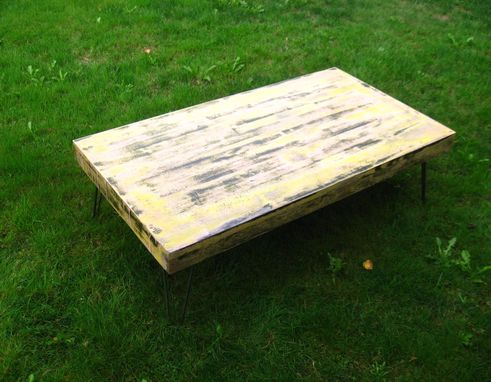 Custom Made Reclaimed Wood Bench With Hairpin Legs
