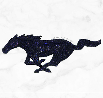 Custom Made Ford Mustang Pony Crystallized Car Emblem Bling Genuine European Crystals Bedazzled