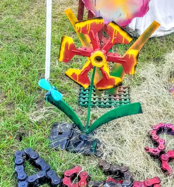 Custom Made Metalwork Flower Outdoor Garden Sculpture By Raymond Guest
