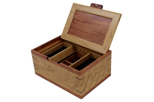 Custom Made Men’S Valet & Watch Box | Solid Figured Cherry Wood & Bubinga