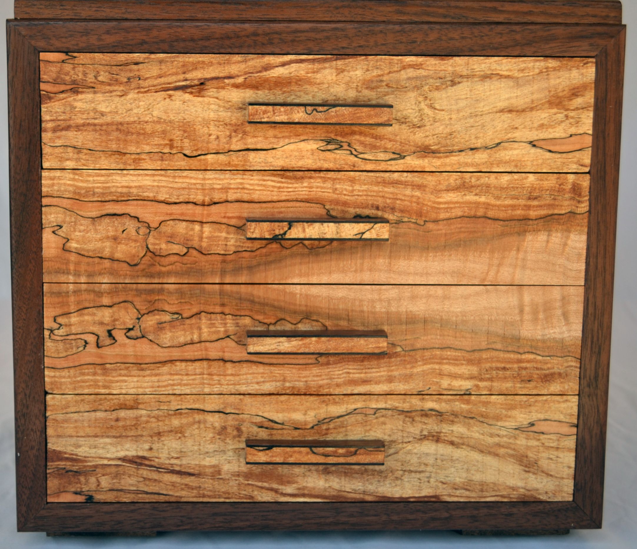 Custom Made Spalted Maple And Walnut Jewelry Box by Dennis Chenoweth