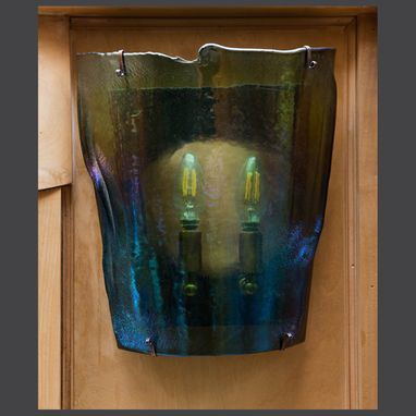 Custom Made Irid Glass Wall Sconce