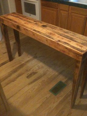 Custom Made Rustic Pine Distressed Sofa Table