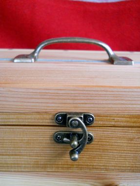 Custom Made Custom Cedar Box With Turquoise Inlay And Antique Brass Hardware
