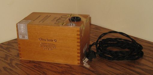 Custom Made Cigar Box Desk Lamp: Oliva Serie G