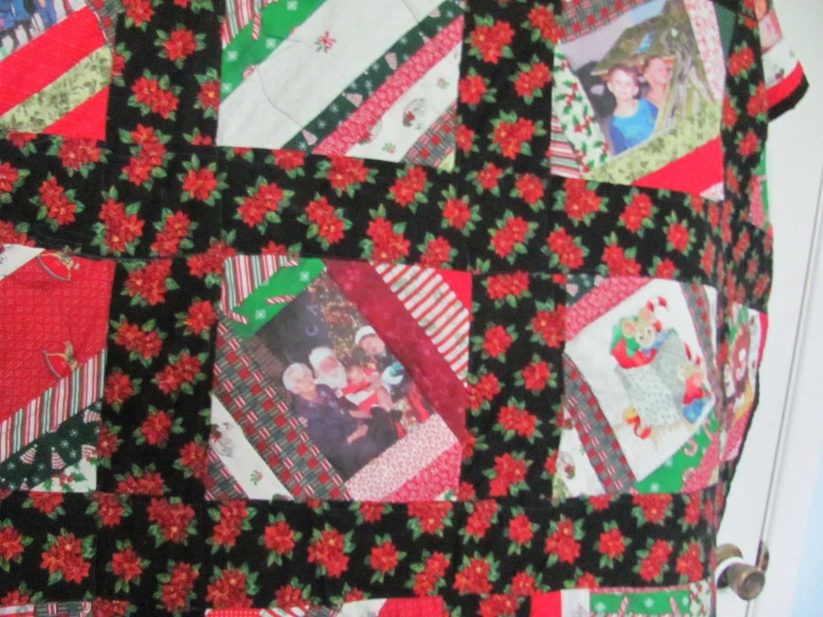 Custom Christmas Photo Quilt Queen Size by Mimi's Quilts