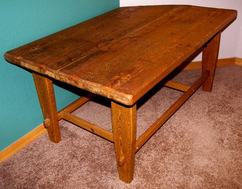 Custom Made Reclaimed Wood Farm Table; Rustic Farmhouse Coffee Table, End Table