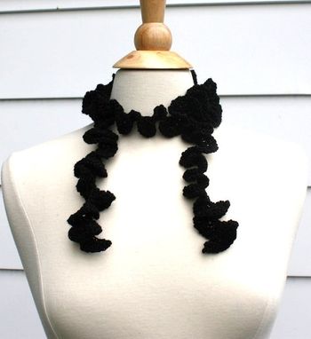 Custom Made Knit Ruffle Scarf Scarflette Necklace