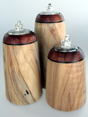 Custom Made Handmade Home Decor Wooden Oil Lamp Candles Ambrosia Maple And Koa