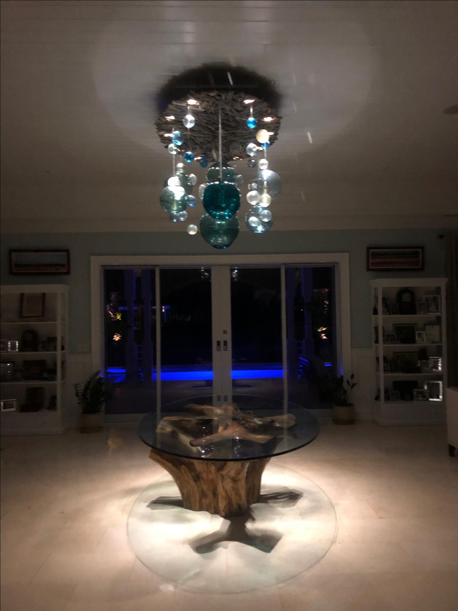 Custom Made Fishing Float Chandelier by David L. Zvanut Fine Art