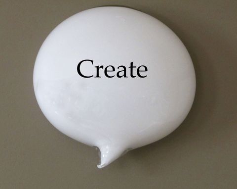 Custom Made Inspirational Glass Cartoon Word Balloon Conversation Pieces