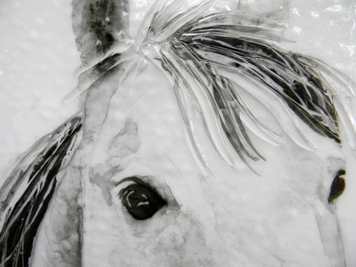 Custom Made Fused Glass Horses Wall Art Trio