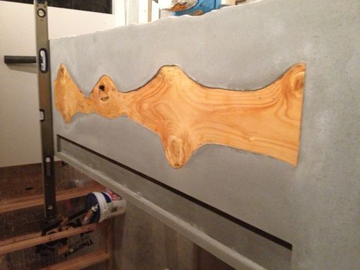 Custom Made 5' Concrete Bartop With Pine Cross Section Inlay