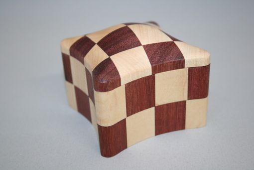 Custom Made Checkerboard #23 Handcrafted Wooden Box