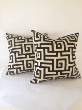 Custom Made Black Velvet Print With Cream Background Pillow Cover