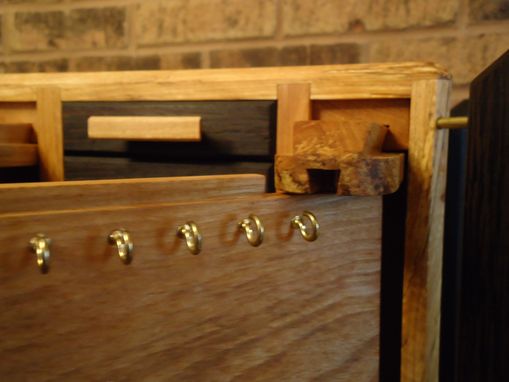 Custom Made Wenge And Birch Jewlery Box With Vertical Necklace Drawers