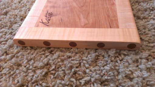 Custom Made Maple And Cherry Cutting Board - Personalized Engraving / Monogram