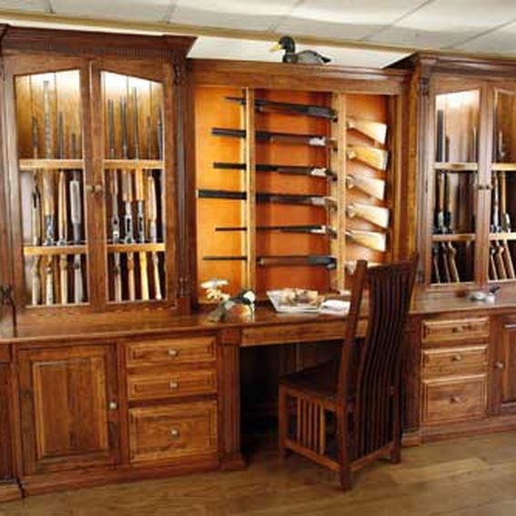 Hand Crafted Amish Made Custom Gun Cabinet by The Woodloft | CustomMade.com