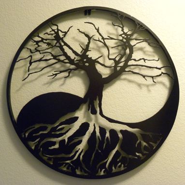 Custom Made Yin-Yang Tree Of Life Metal Wall Art