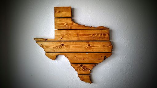 Custom Made Texas Wooden State Map Wall Art
