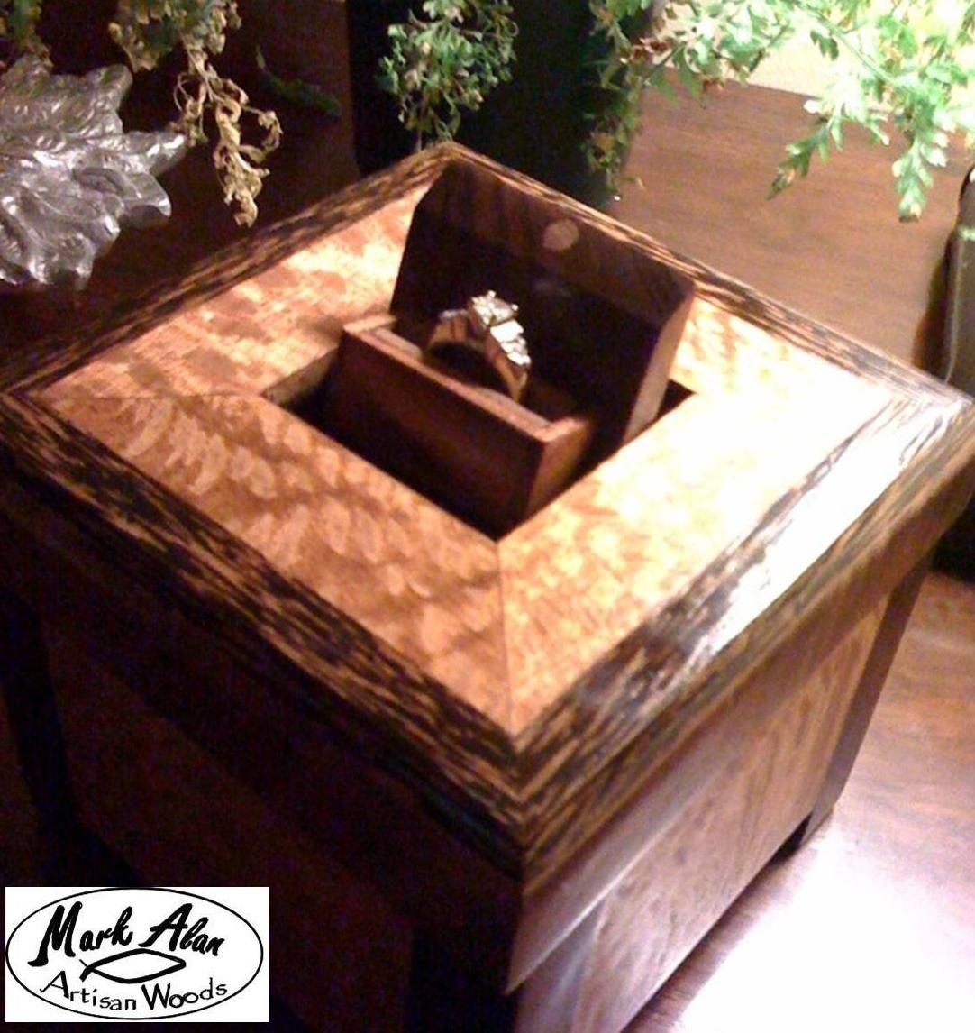 Hand Made Under The Cross Engagement Ring Box By Mark Alan Artisan Woods 2826