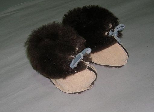 Custom Made Baby-Infant Booties Buffalo Fur