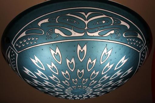 Custom Made Blue Falcon Carved Hemisphere