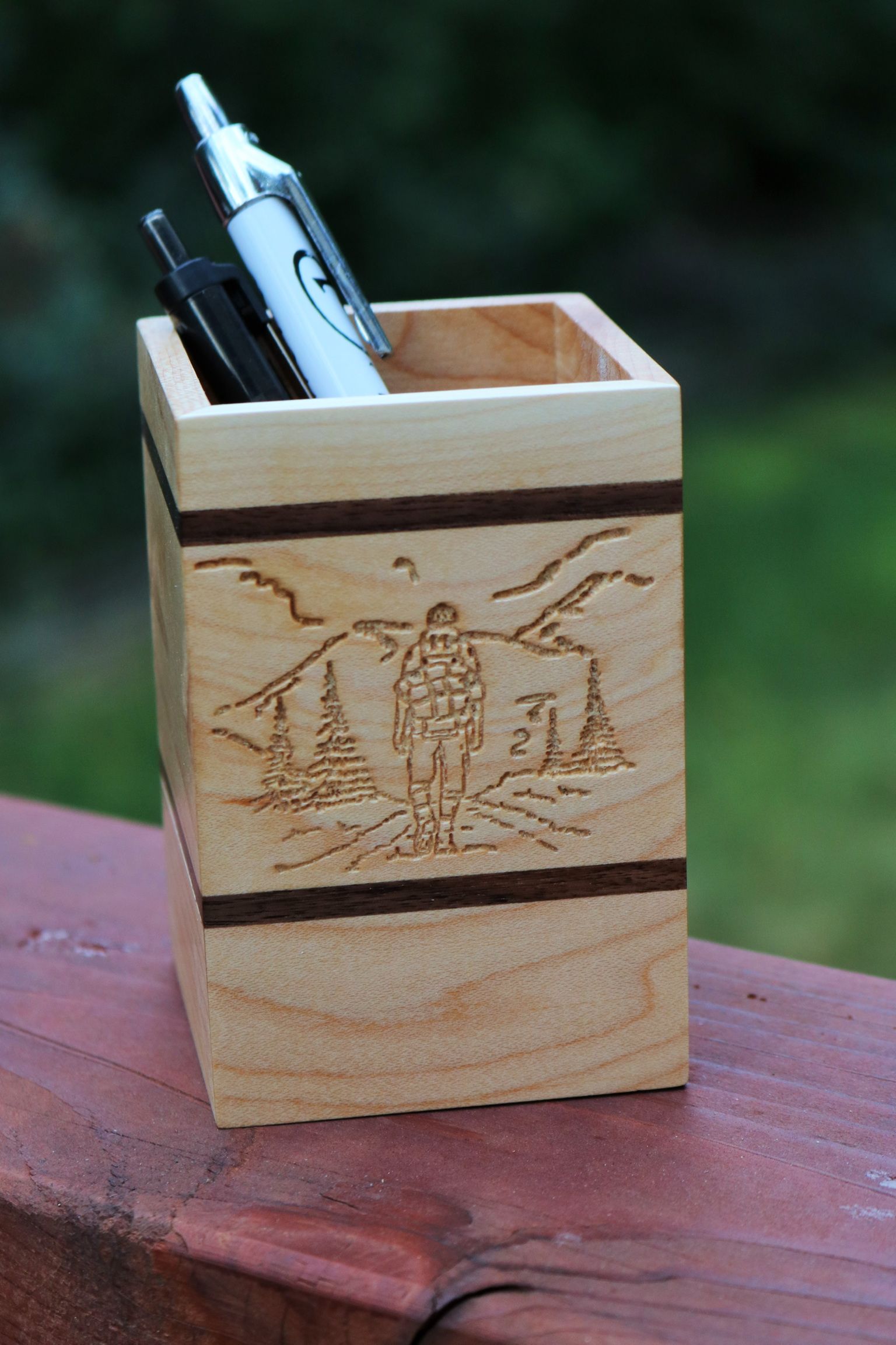 Buy Hand Crafted Wood Pencil Holder, made to order from Real Wood Signs ...