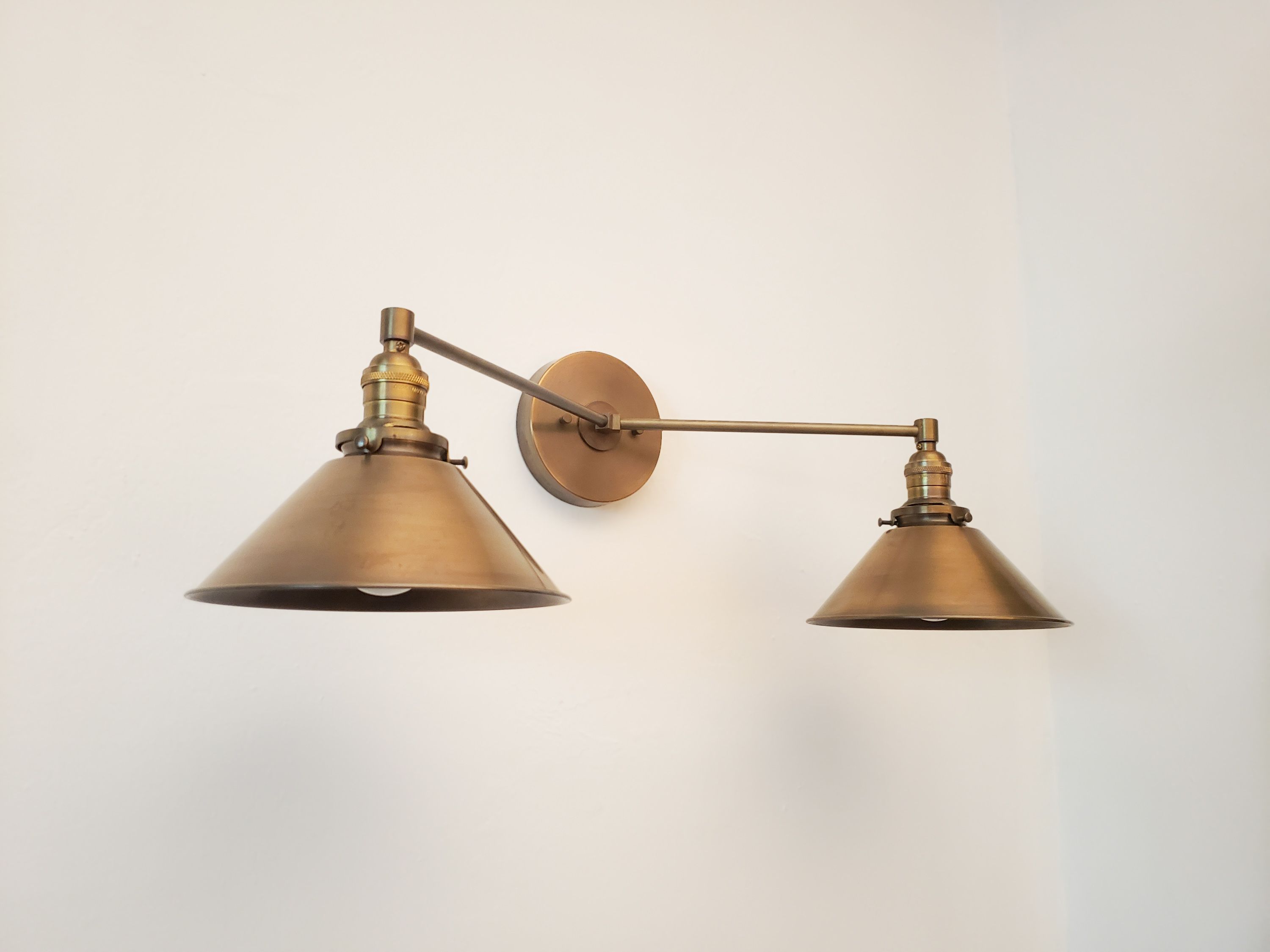 Buy Hand Crafted Bathroom Vanity Sconce Antique Brass Light Rustic