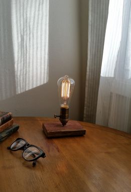 Custom Made Barnwood, Table Lamp, Edison Lamp, Industrial, Mid Century Lamp, Pair Table Lamps, Edison Bulb