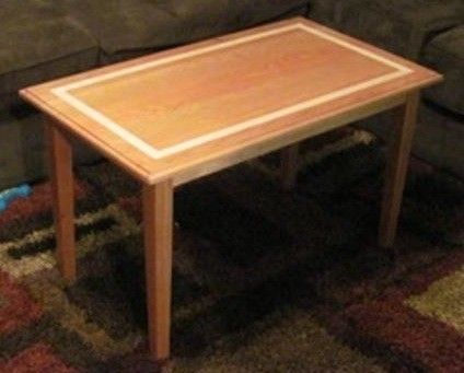 Custom Made Cherry With Curly Maple Banding Coffee Table