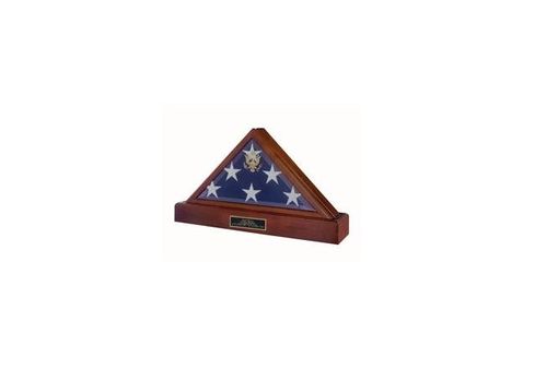 Custom Made Burial Flag And Pedestal Display Case