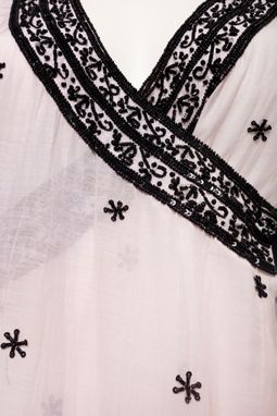 Custom Made Embroidered Cotton Silk Wrap Dress