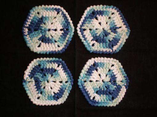 Custom Made Seaside Coasters (Crocheted) - Set Of 4