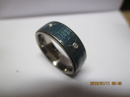 Custom Made R S Ringworld Halo Video Inspired Men R S Ringworld Halo Video Inspired Men Wedding Band With Diamonds