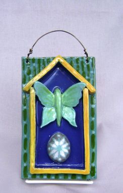 Custom Made Luna Moth With Exotic Egg 3-D Tile Wall Hanging